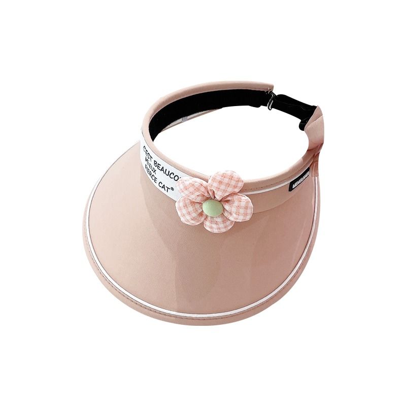 韩版夏季儿童空顶帽女童防紫外线遮阳帽男童大帽檐宝宝防晒沙滩帽