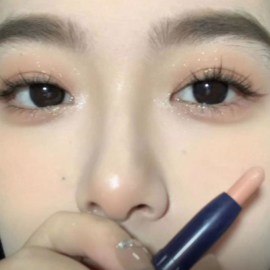 粉杏奶桃~破碎感小哭包眼影筆珠光啞光一抹成型截斷千禧辣妹眼影