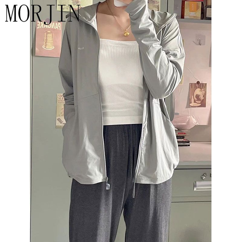 MORJIN gray ice silk sunscreen women's summer thin section outer wear anti-ultraviolet loose breathable sunscreen jacket