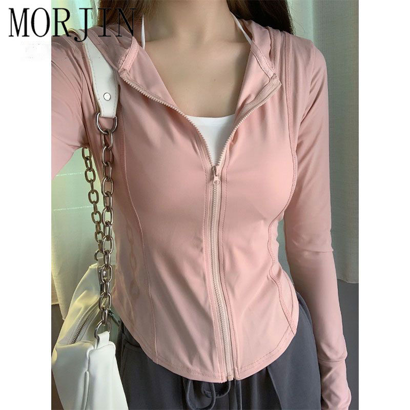 MORJIN pink ice silk sunscreen women's outerwear summer thin section anti-ultraviolet breathable slim sunscreen coat tide