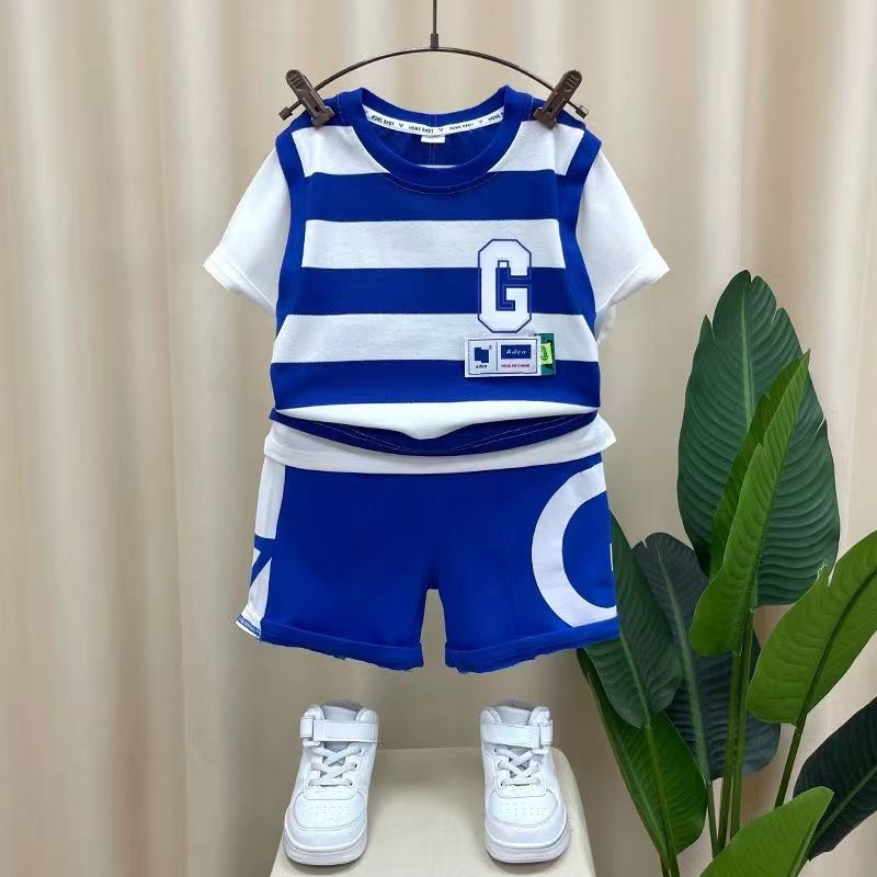 男童夏裝套裝網紅洋氣2023新款寶寶衣服時髦兒童夏季短袖兩件套潮