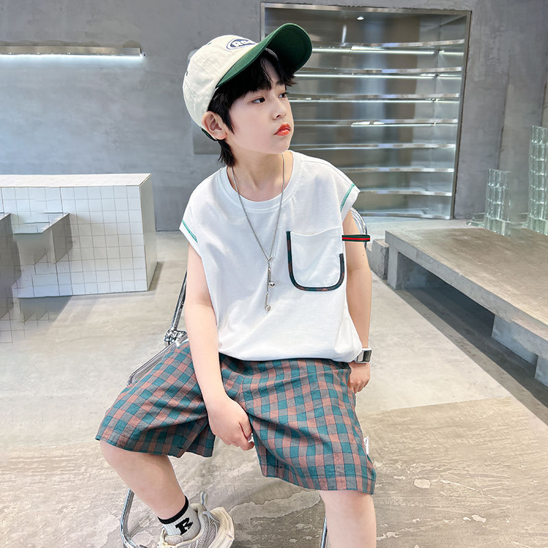 男童夏装套装新款儿童夏季炸街中大童潮运动短袖男孩帅气韩版