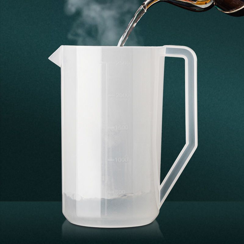 塑料冷水壶超大容量凉开水壶耐高温家用奶茶店量杯带盖带刻度带盖