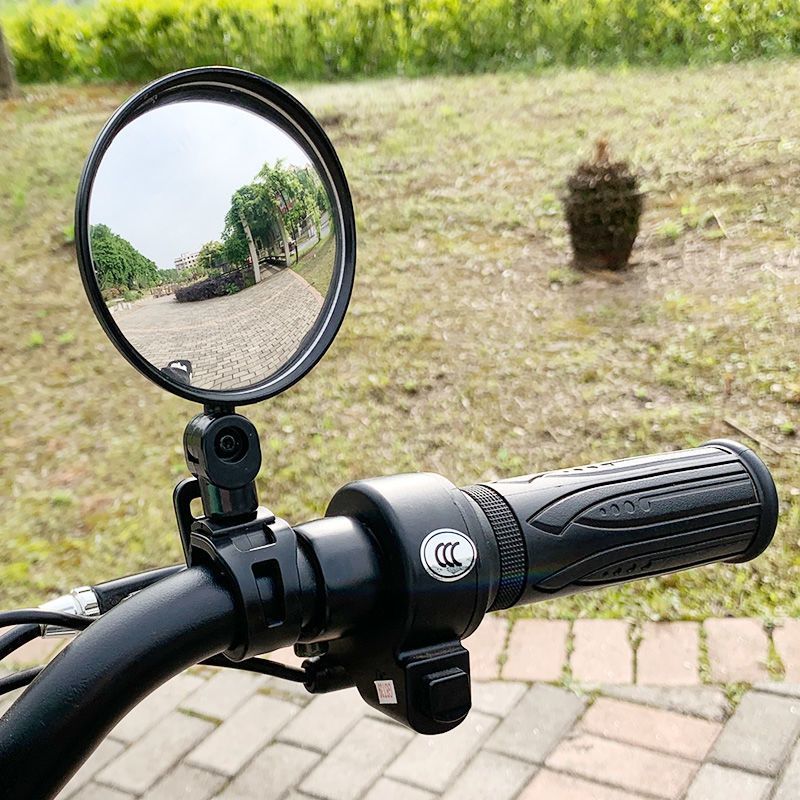 电动自行车后视镜电瓶车凸面广角反光镜单车国标小型车通用后视镜