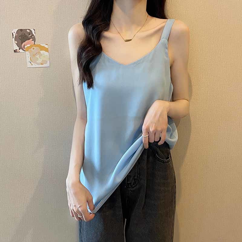 白色雪紡吊帶背心女內搭夏季新款外穿打底甜美性感無袖上衣潮