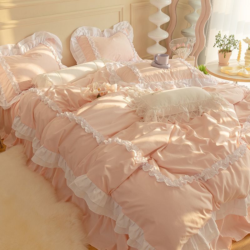 韩版ins轻奢公主床单四件套ins风床上用品网红1.8被罩宿舍三件套