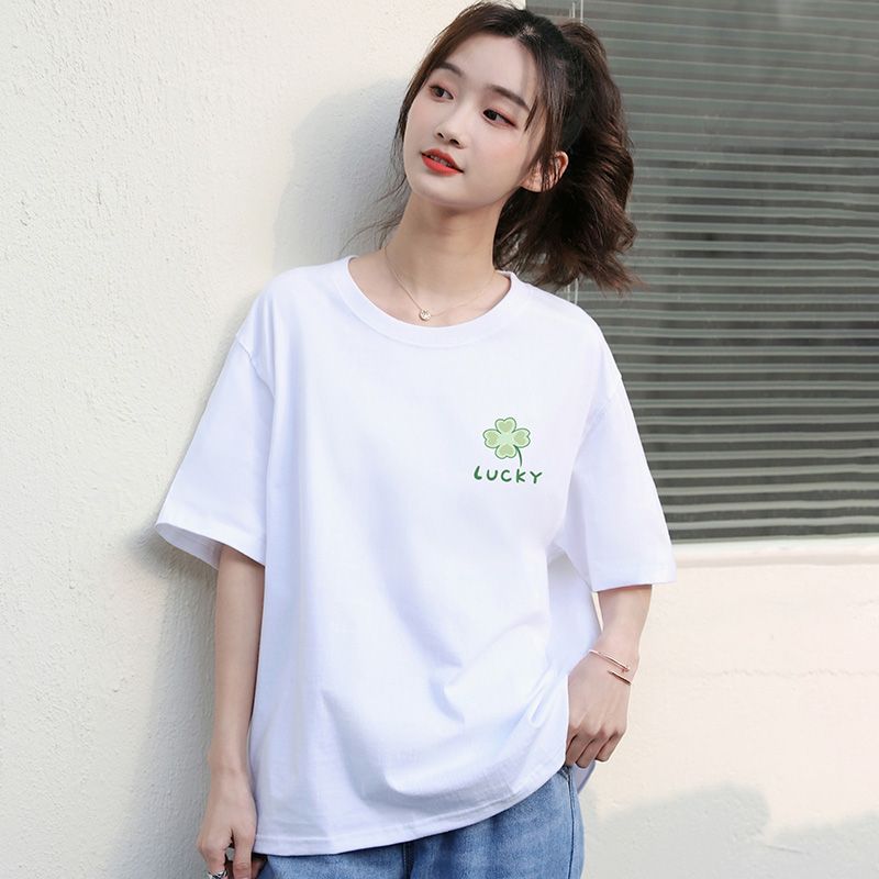 Pure cotton white t-shirt women's short-sleeved summer 2023 new loose and thin half-sleeved T-shirt with top and bottoming shirt