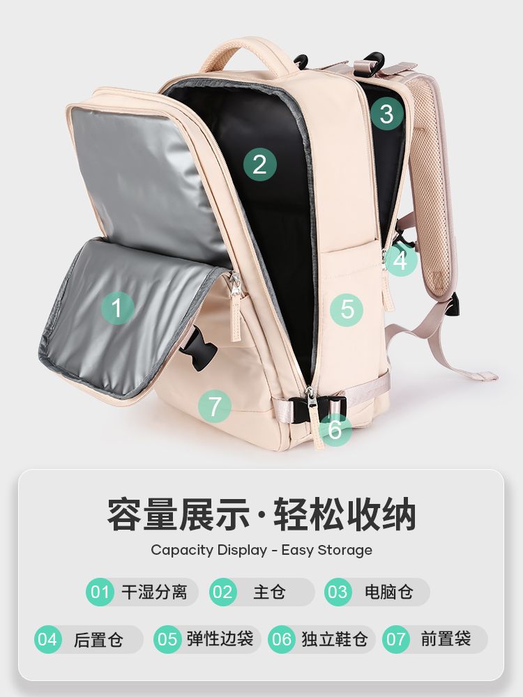 双肩包女背包商务出差短途大容量旅行李包休闲男包多功能电脑包潮