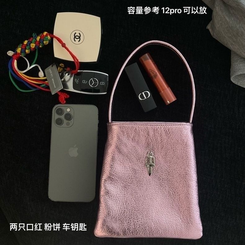 Een网红同款2023新款复古麻将包手机包手拎包mini包复古粉色包