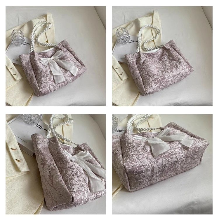 Women's Large Capacity Shoulder Bag Trendy Bowknot Tote Bag_voghion.com