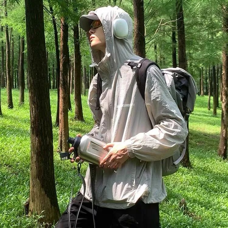 高街風衣服男潮流衝鋒衣美式hiphop痞帥外套拉鏈連帽上衣防曬衣女