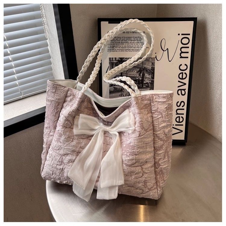 Women's Large Capacity Shoulder Bag Trendy Bowknot Tote Bag_voghion.com