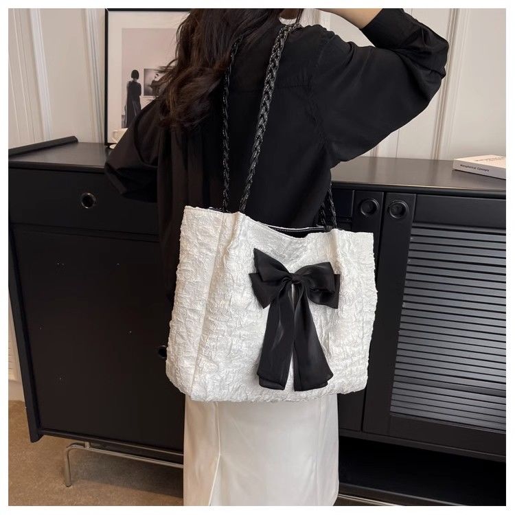 Women's Large Capacity Shoulder Bag Trendy Bowknot Tote Bag_voghion.com