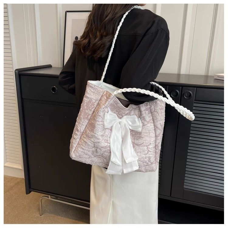 Women's Large Capacity Shoulder Bag Trendy Bowknot Tote Bag_voghion.com