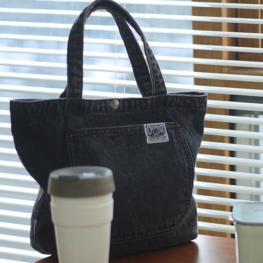 牛仔包女夏ins设计吸睛感布包手提大容量餐盒包手拎外出耐脏耐用