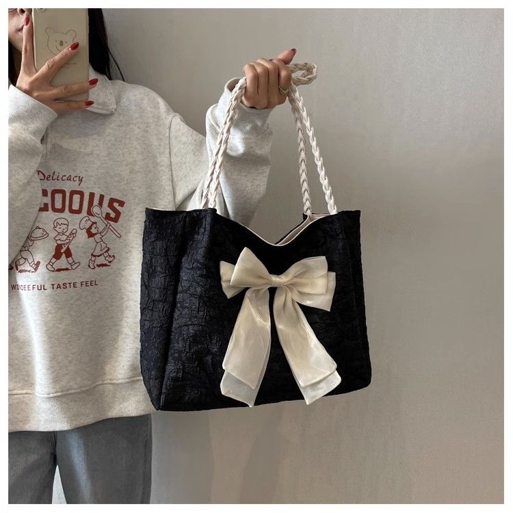 Women's Large Capacity Shoulder Bag Trendy Bowknot Tote Bag_voghion.com