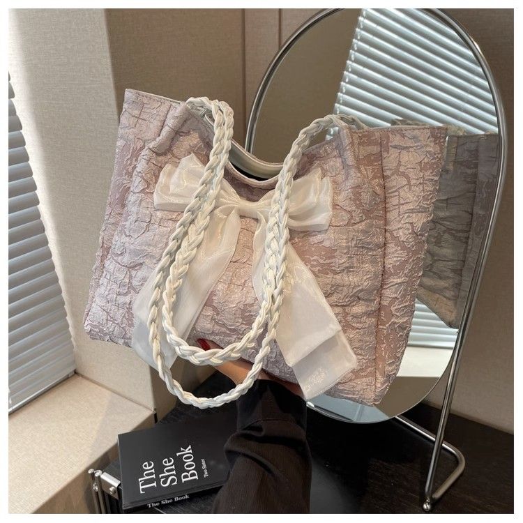 Women's Large Capacity Shoulder Bag Trendy Bowknot Tote Bag_voghion.com
