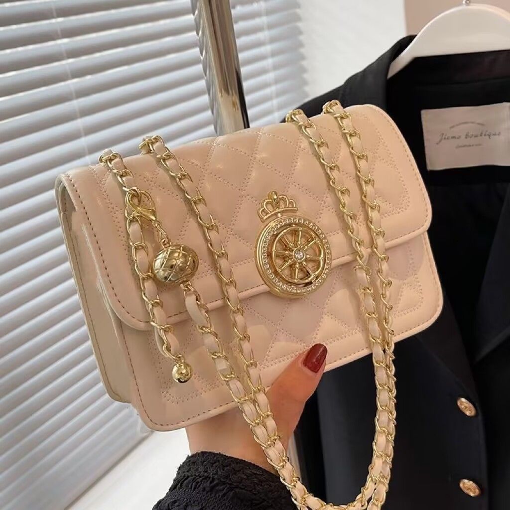 Bags for women summer 2022 new style this year's popular rhombus chain bag high-end texture niche crossbody small square bag for women
