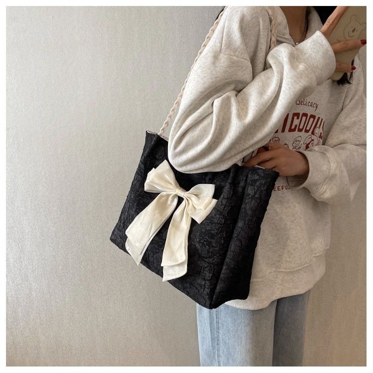 Women's Large Capacity Shoulder Bag Trendy Bowknot Tote Bag_voghion.com