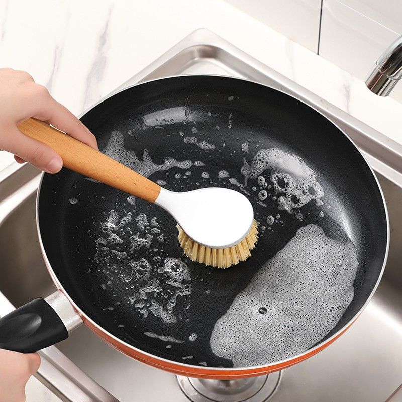 剑麻锅刷家用长柄刷锅洗碗洗锅专用木柄刷子厨房除垢油污清洁神器