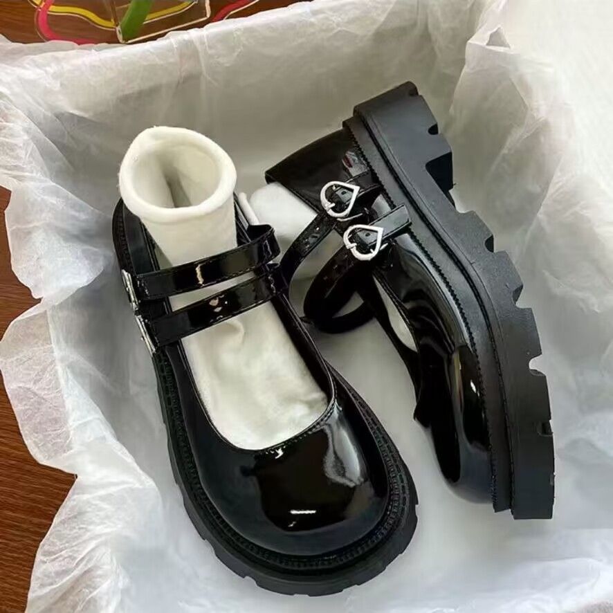 厚底瑪麗珍日系增高小皮鞋女韓版百搭復古英倫風jk一字扣夏季薄款