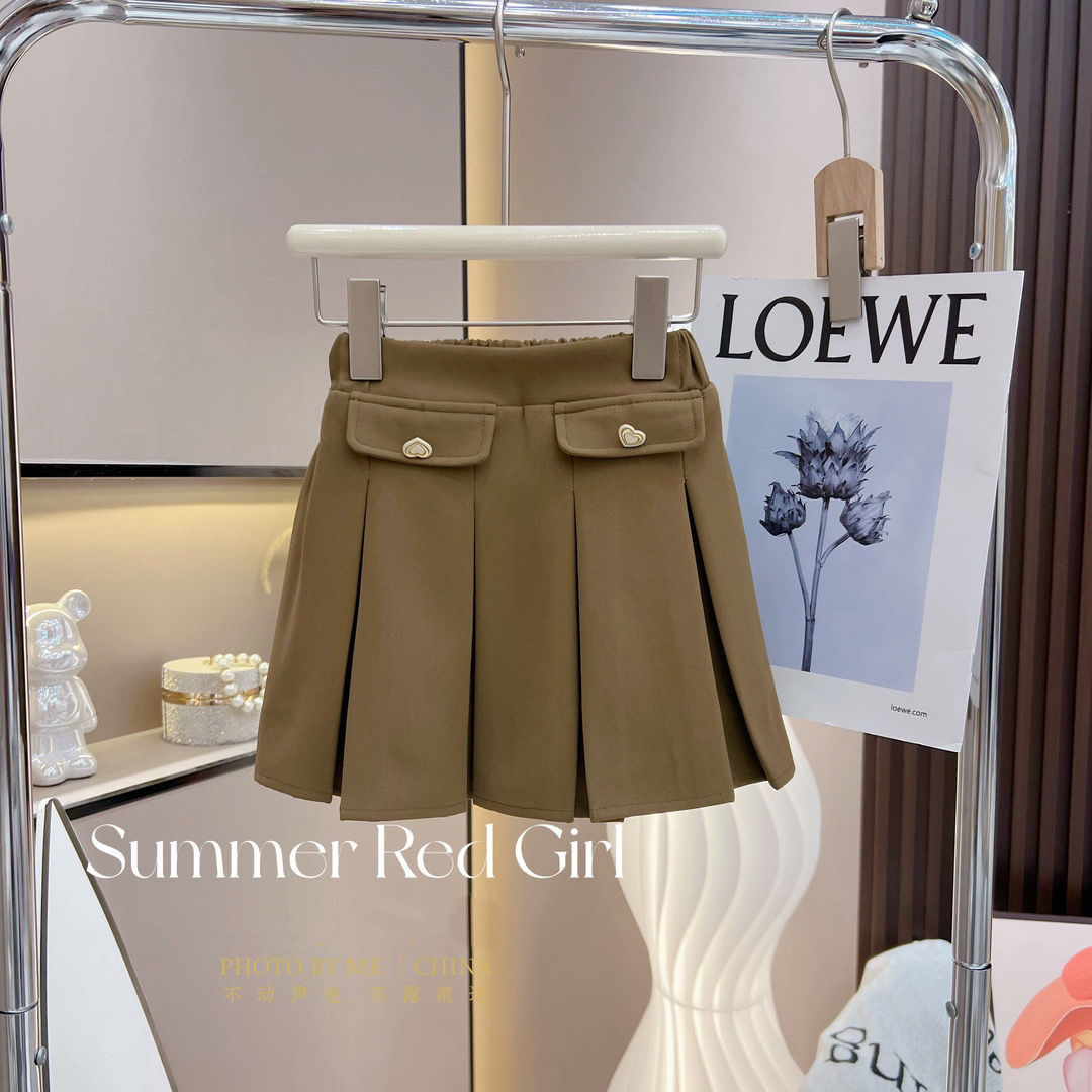 Girls summer suit  new internet celebrity medium and large children's style Korean version sleeveless vest pleated skirt two-piece set