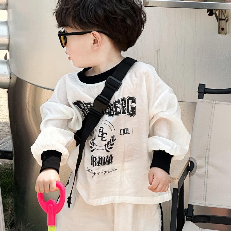 宝宝防晒衣套装夏季帅气儿童时髦潮酷两件套韩版日系男小童衣服潮