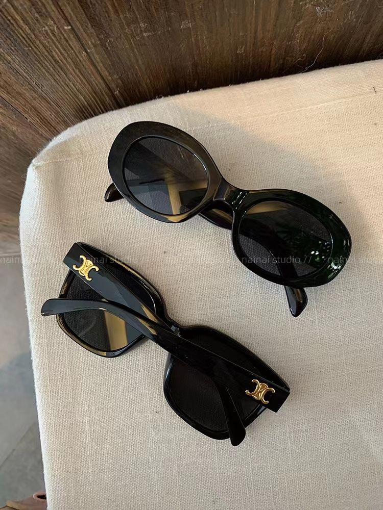 Arc de Triomphe retro sunglasses for women, anti-UV, European and American high-end ins hot girl internet celebrity concave shape sunglasses