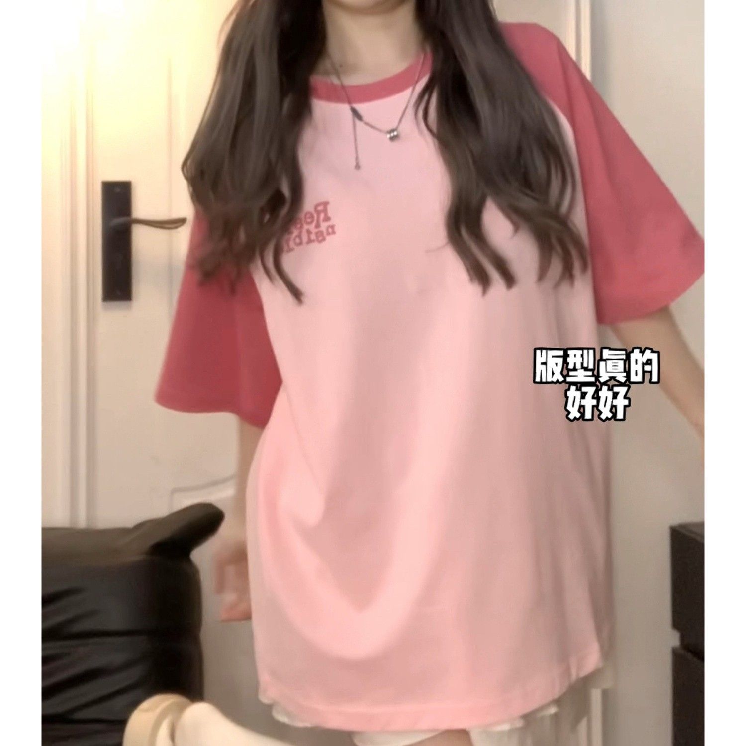 美式復古字母印花插肩短袖t恤女夏季小眾設計感chic港味半袖上衣