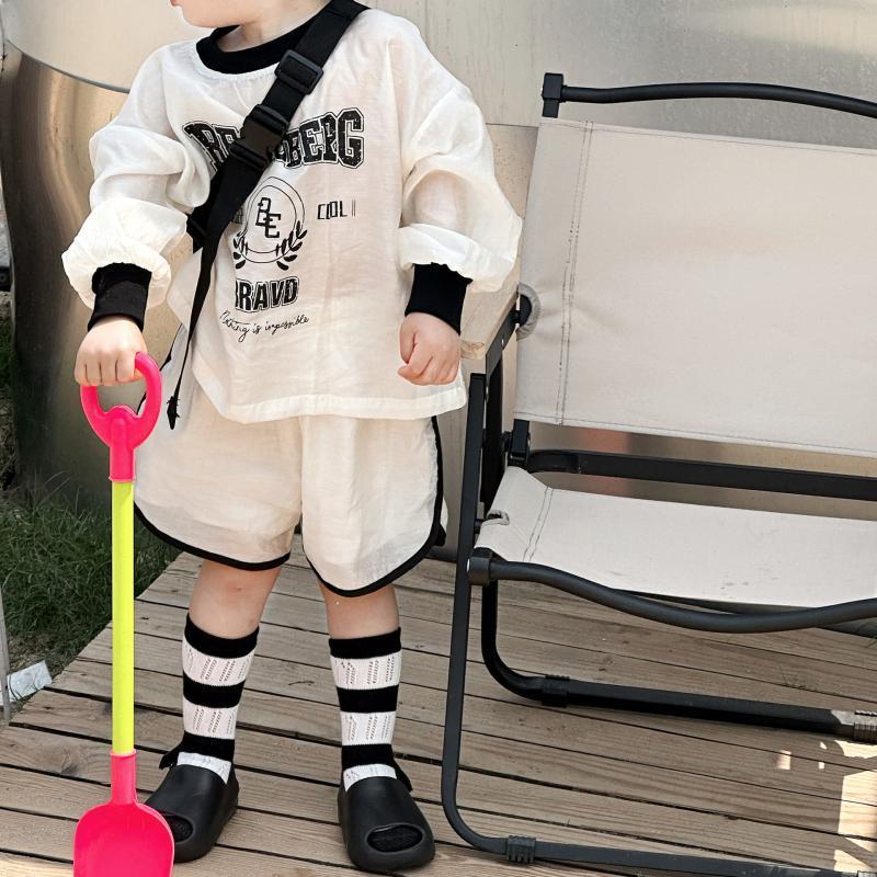 宝宝防晒衣套装夏季帅气儿童时髦潮酷两件套韩版日系男小童衣服潮