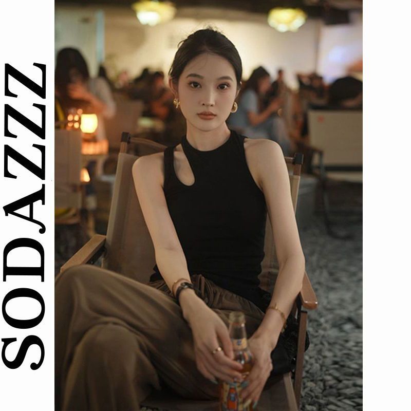 sodazzz韓版斜肩甜辣吊帶背心女夏季修身顯瘦高級感氣質百搭上衣