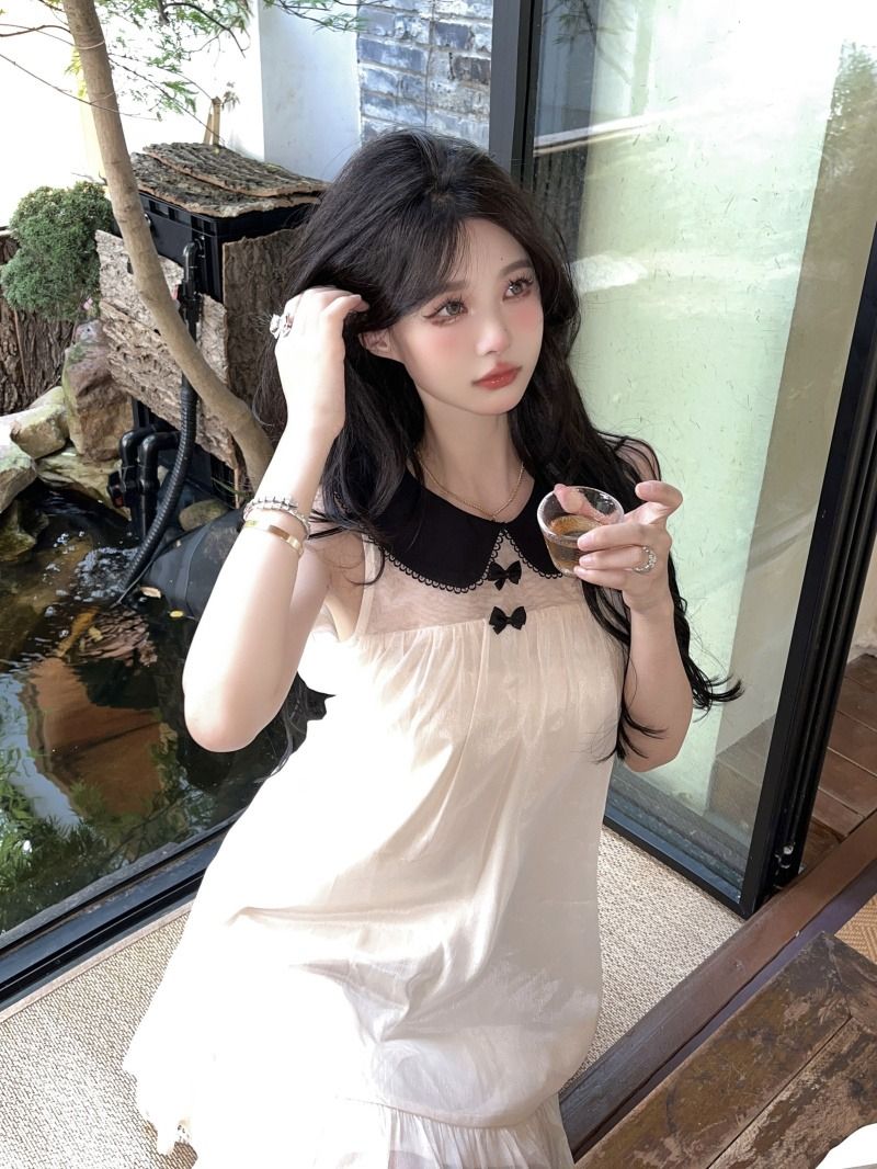 French style gentle wind doll collar sleeveless dress summer high sense age reduction small first love fluffy princess dress