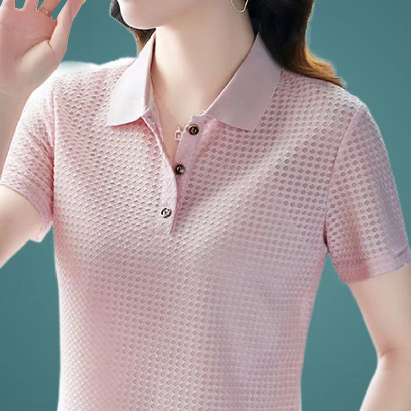 撿漏~外貿尾單大牌剪標撤櫃短袖t恤女氣質高端polo衫翻領上衣