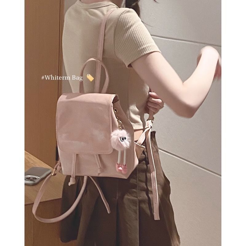 韓系小眾雙肩包包女2023新款高級感復古時尚背包百搭ins休閒小包