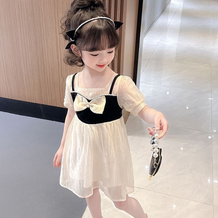 女童连衣裙儿童新款短袖可爱甜美公主裙女宝宝裙子薄款夏装洋气