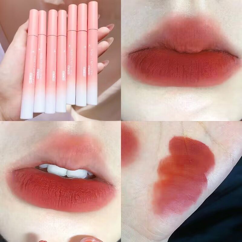 唇釉√啞光霧面偽素顏淺色顯白唇泥口紅持久防水不易沾杯不掉色女