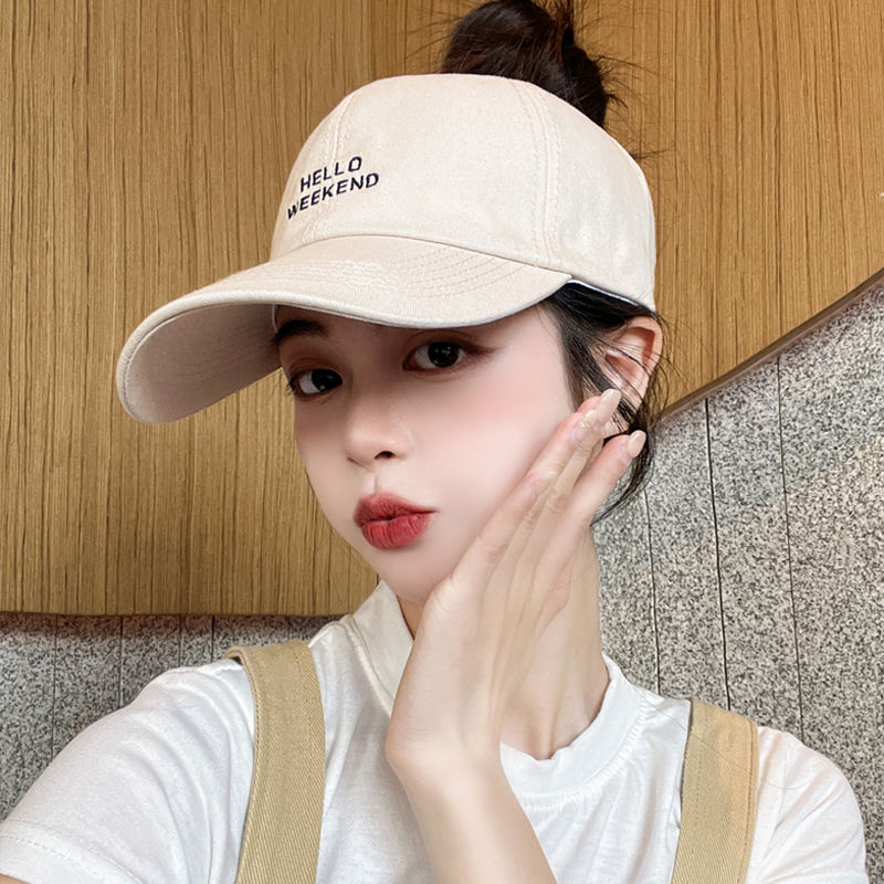 Peaked hat women's summer UV protection can be tied into a high ponytail sun hat empty top sun hat spring and autumn baseball cap