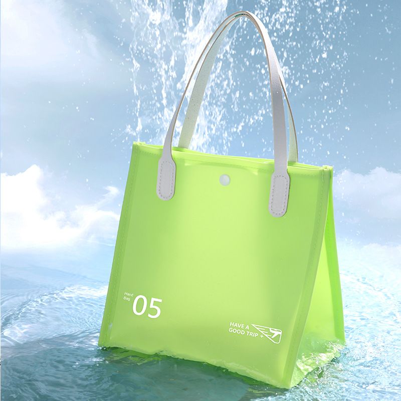 New women's cosmetic bag PVC waterproof storage bag swimming toiletry bag simple candy color waterproof beach bag