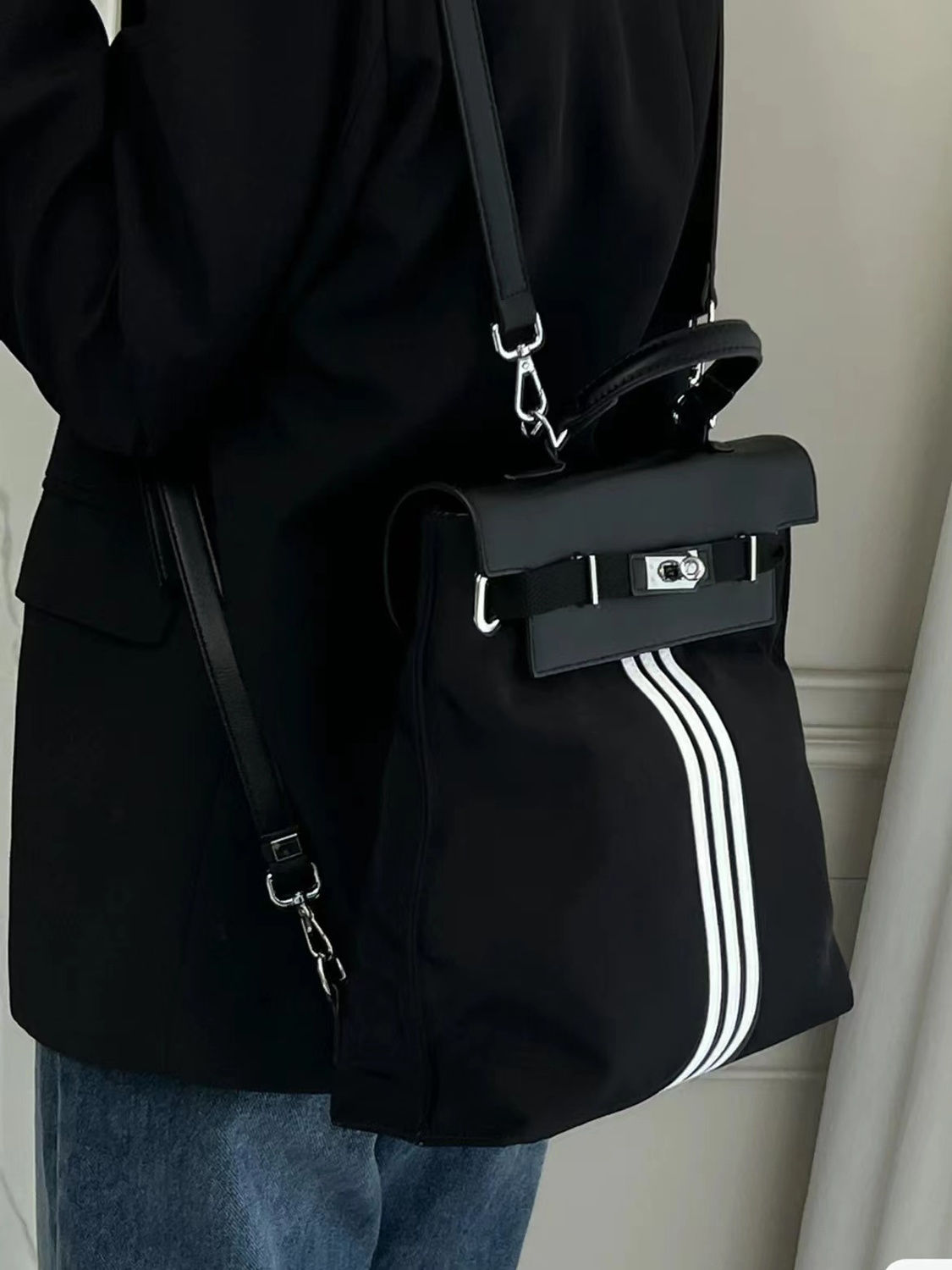 凯莉帆布包双肩包包女2023新款大容尼龙布多功能背包休闲旅行包