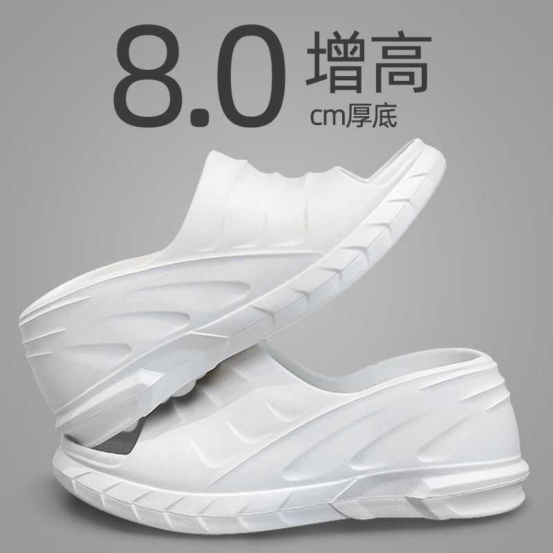 8.0cm thick sole, heightening platform sandals and slippers for women, summer high-heeled outerwear, fashionable, niche and high-end