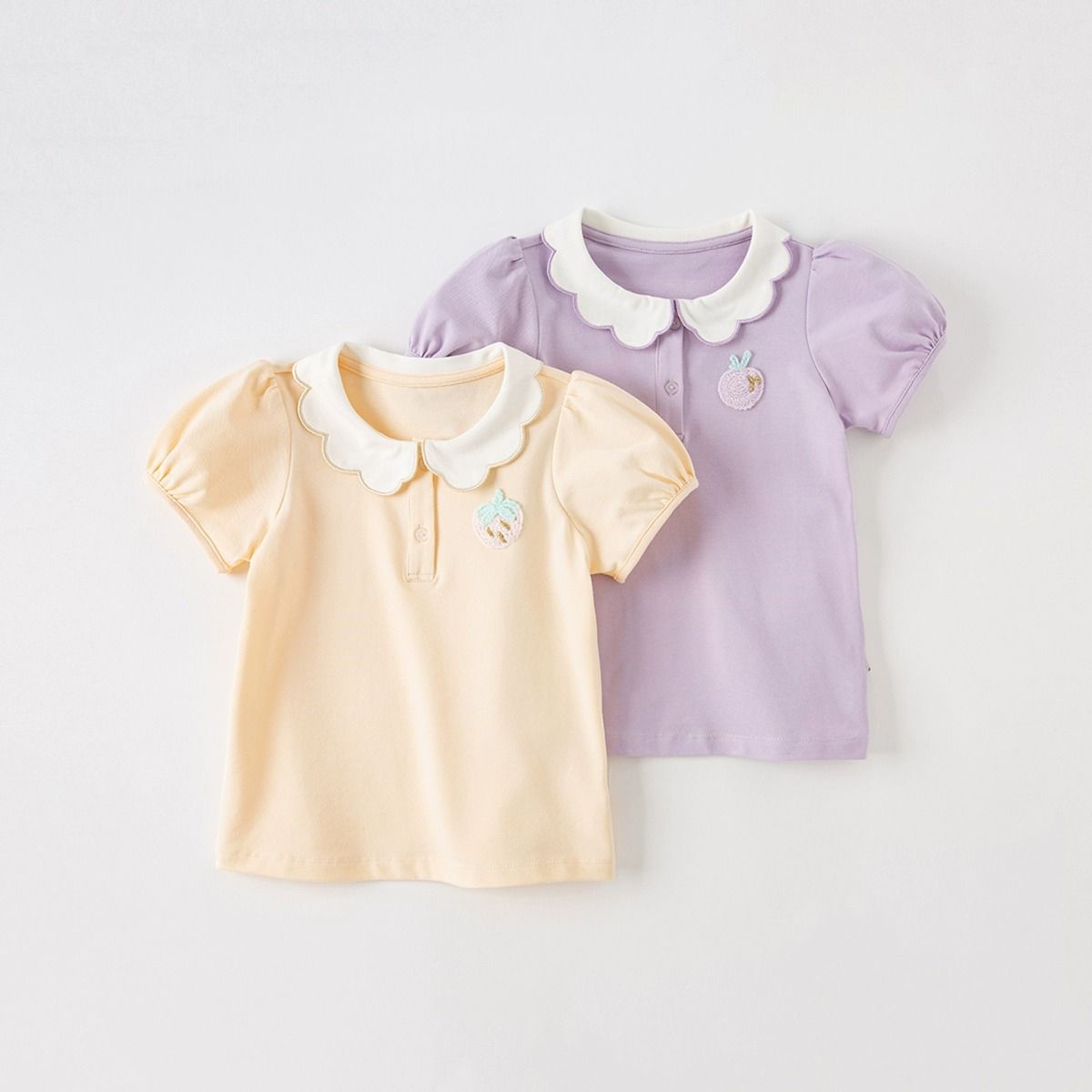 Children's T-shirt  summer new style girls POLO shirt for small and medium-sized children baby doll collar fashionable thin top 1-3 years old