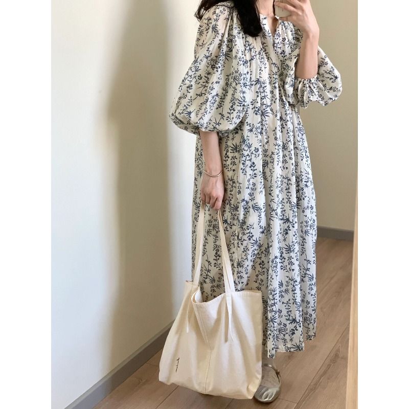Large size women's clothing 2-300 catties retro lazy style dress female fat mm summer gentle style advanced long skirt