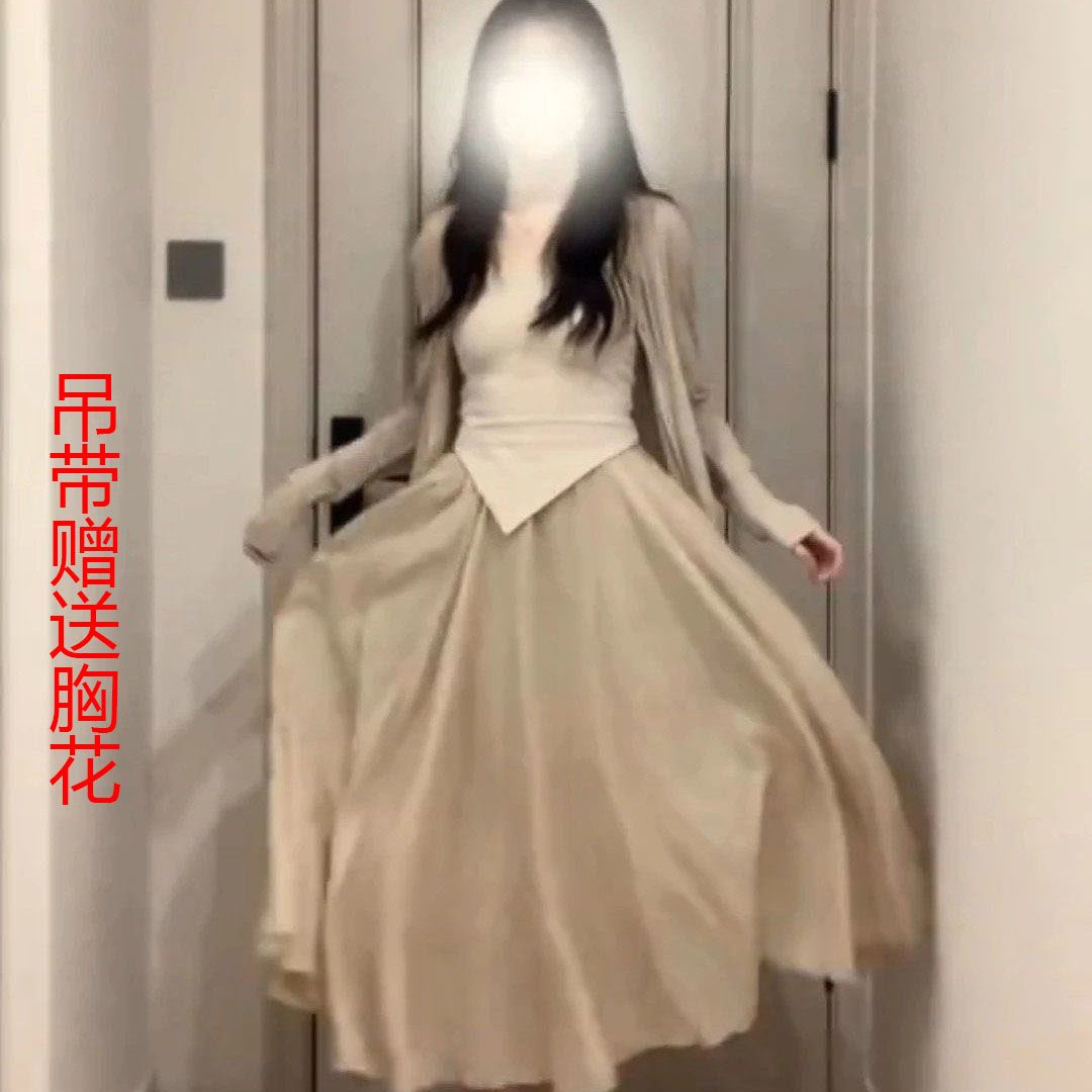 套裝女春夏季新款休閒風短款開衫+修身小吊帶+高腰半身裙三件套