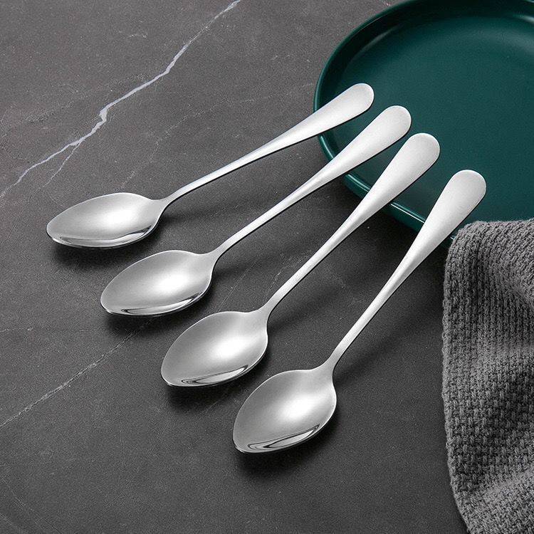 加厚不锈钢一次性勺子西瓜勺水果勺商用勺子批发成人小勺儿童勺子