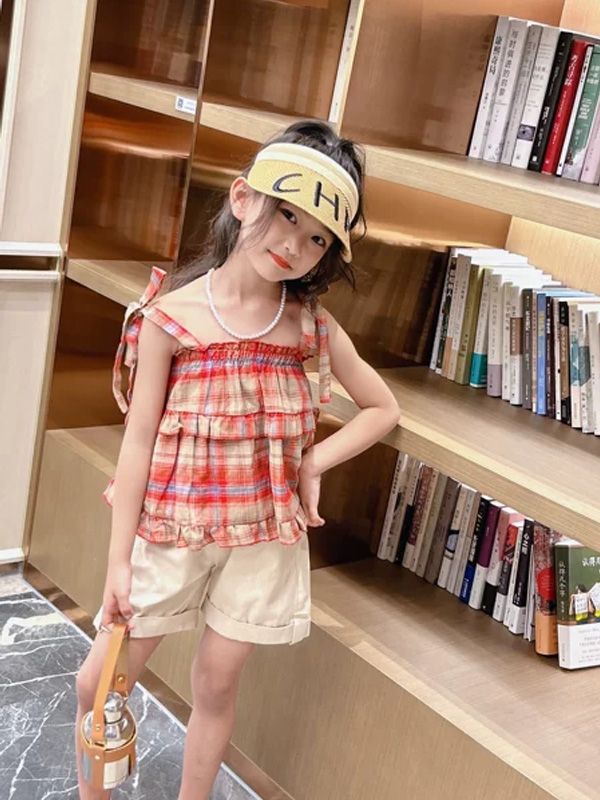 Girls Suit Summer Style  New Style Children's Summer Clothes Little Girl Summer Internet Celebrity Fashionable Children's Clothing Two-piece Set