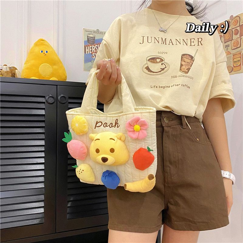 Toy Story Series Strawberry Bear Three-Eyed Winnie the Pooh Doll Accessories Cartoon Shoulder Bag Outing Small Bag