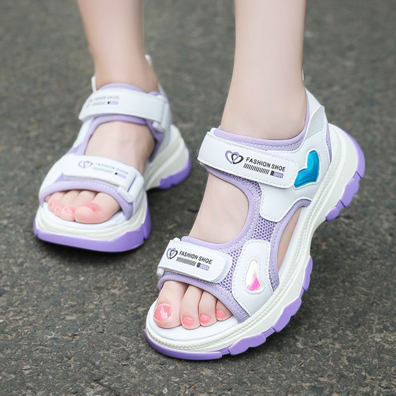 女童凉鞋2023夏季新款中大童时尚运动小女孩公主软底儿童露趾鞋子
