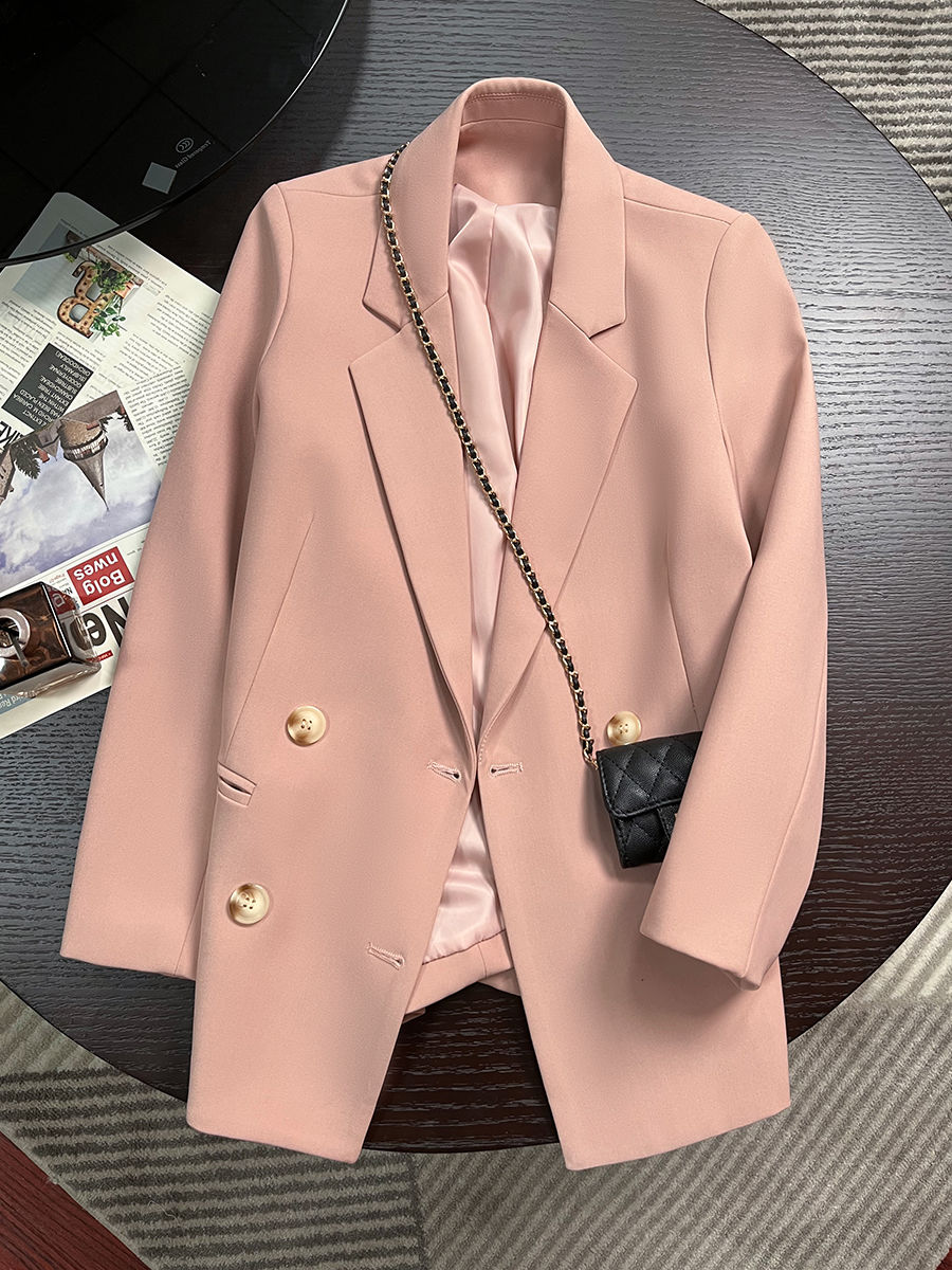 Lotus pink blazer for women, new spring and autumn design, niche, gentle, sweet, high-end, versatile suit