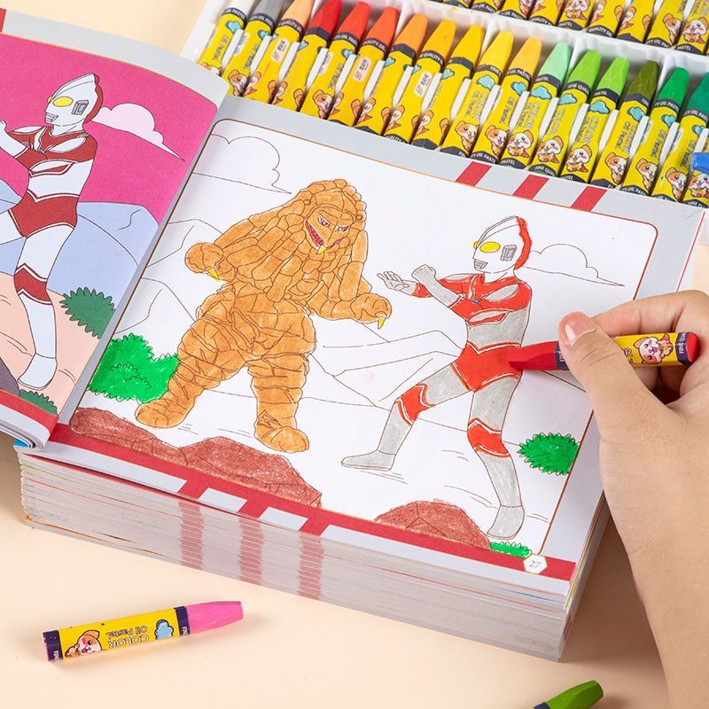 奥特曼画画本绘画本幼儿涂色画本填色本2-3-5-6岁儿童画册绘画册