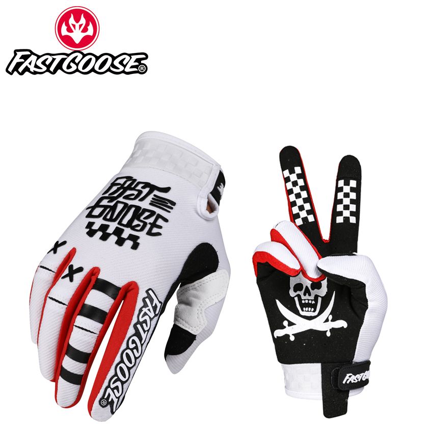 FASTGOOSE 2023 Touchscreen Skull Personality Unisex Bicycle Mountain Off-road Cycling Outdoor Breathable Gloves_voghion.com